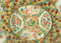 A Chinese Rose Medallion Porcelain Basket and Undertray