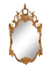 A Chinese Chippendale Style Giltwood Mirror