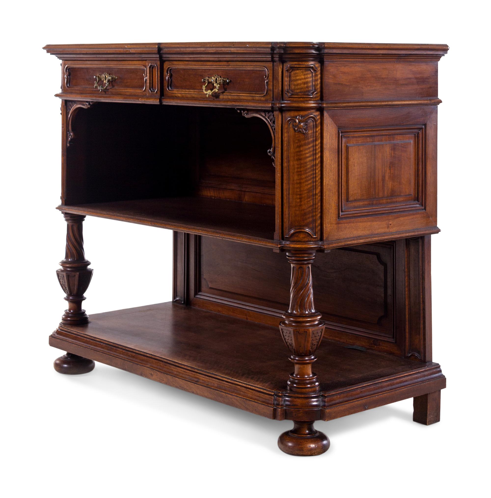 A Continental Carved Walnut Sideboard