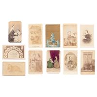 [Early Photography] Group of 16 Images with Photographic Interest incl. Galleries and Occupational CDVs