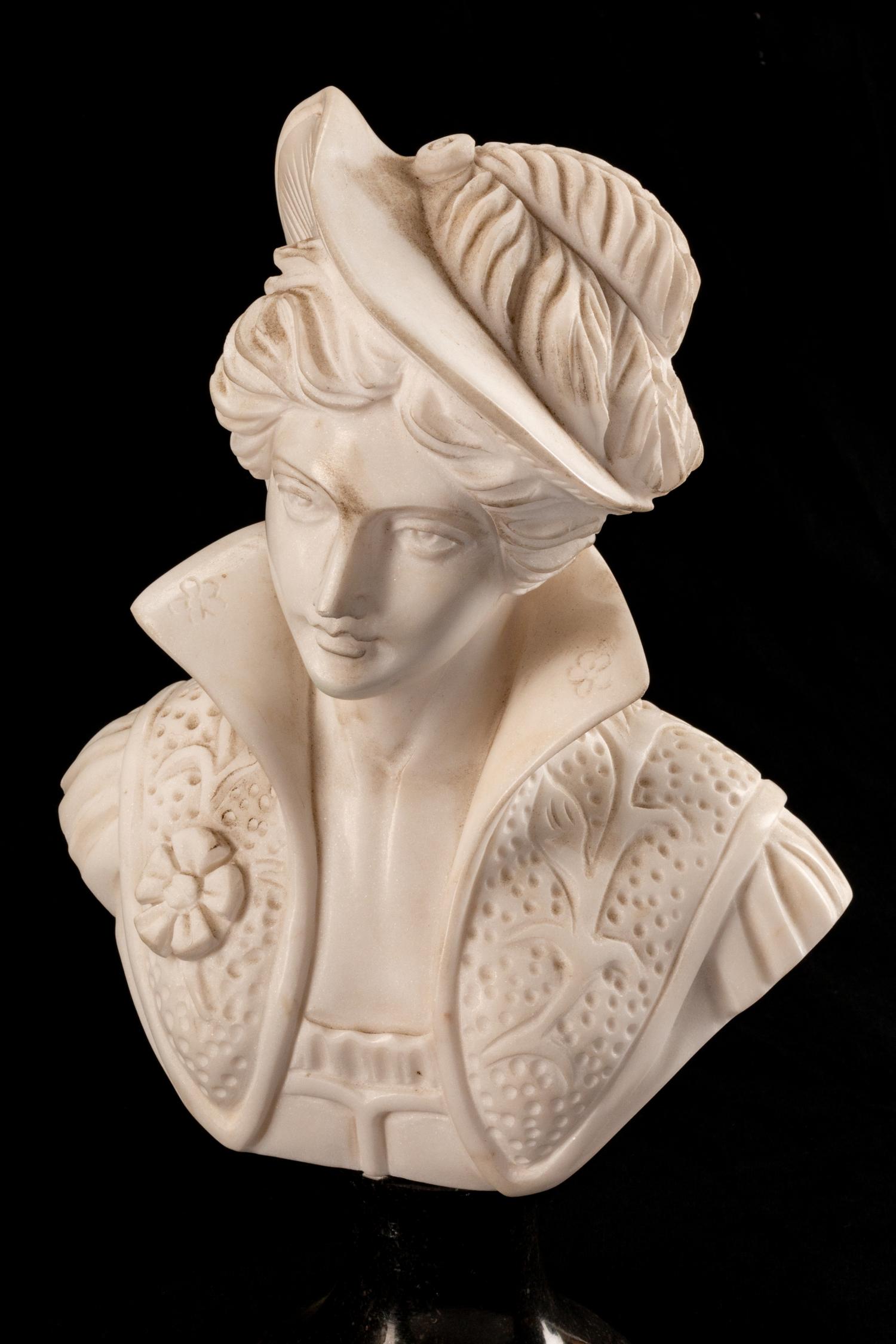 A Set of Four Italian Marble Busts of Women