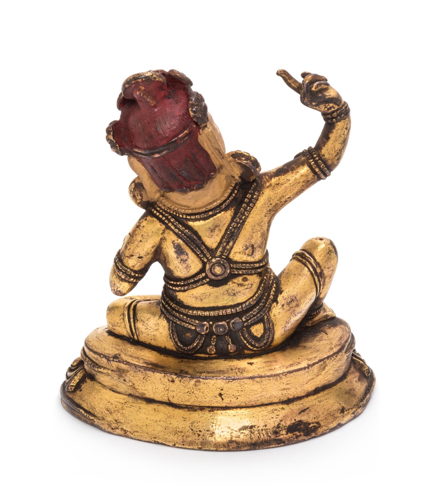 A Sino-Tibetan Gilt Bronze Figure of Mahasiddha Virupa Height 4 1/2 inches. — 18TH/19TH CENTURY