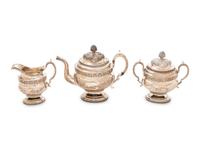 An American Coin Silver Three-Piece Tea Service