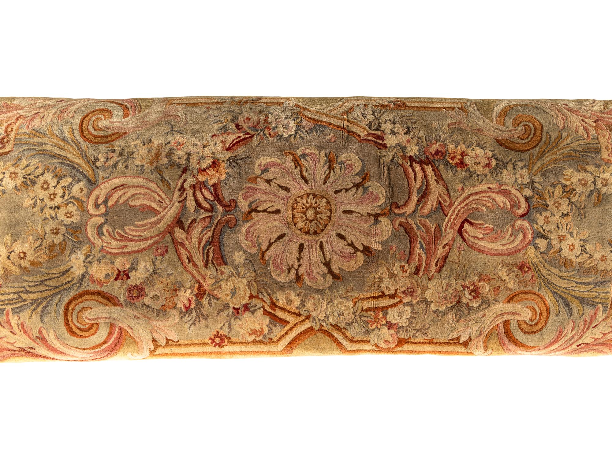 A Louis XV Style Polychrome Painted Giltwood Bench