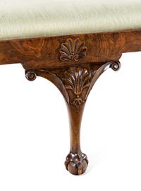A George II Style Carved Walnut and Marquetry Double-Back Settee