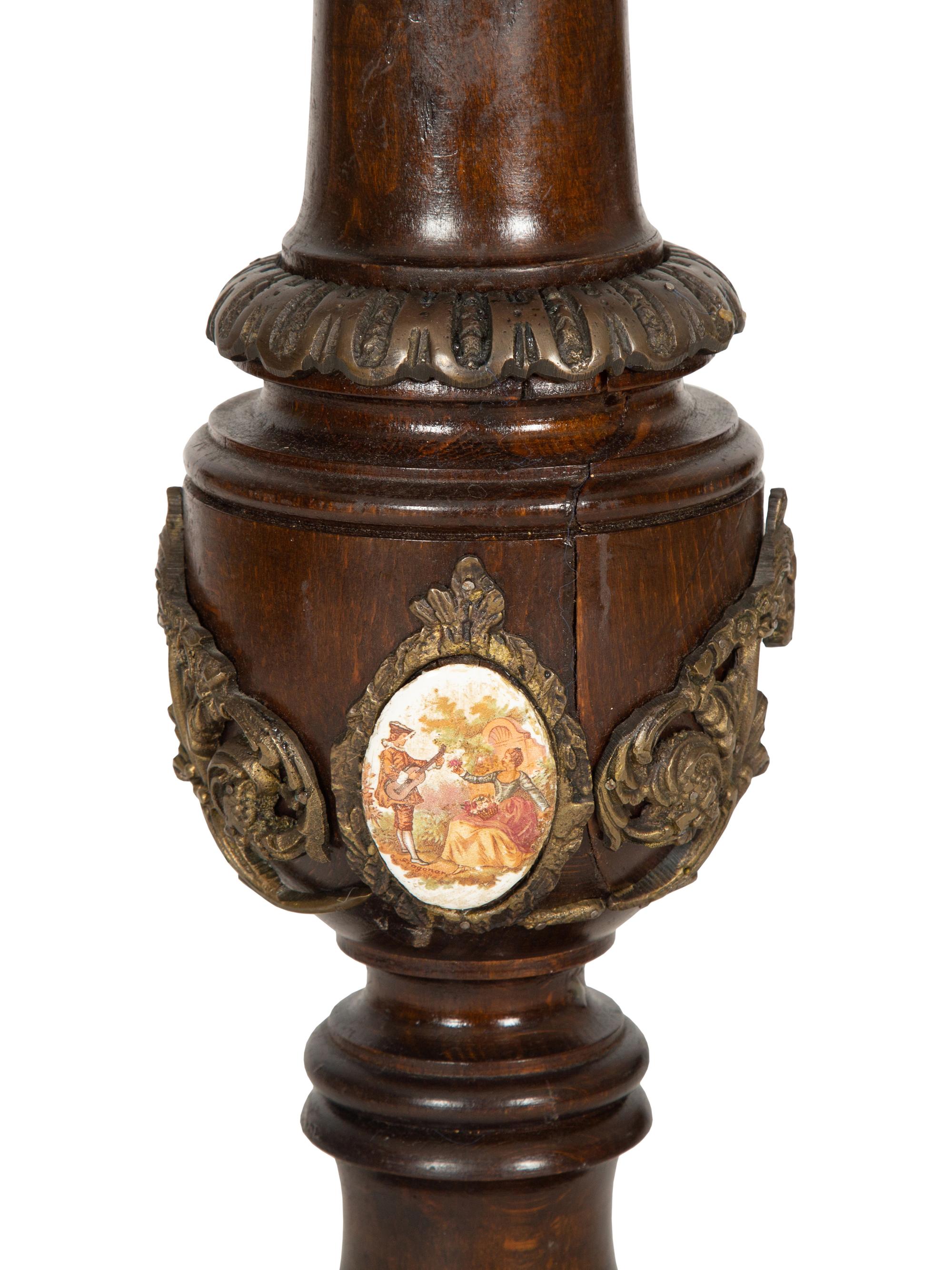 A Napoleon III Brass Mounted Table with Green Marble Inset Top and Base — 20th Century