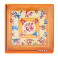 An Hermès 90cm Silk Scarf with A Mini Game Box, 36" x 36".