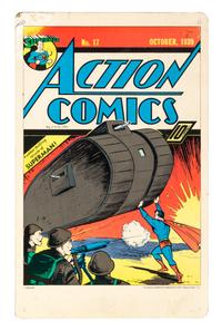 (SUPERMAN) Action Comics, Early Superman Display, 1939.