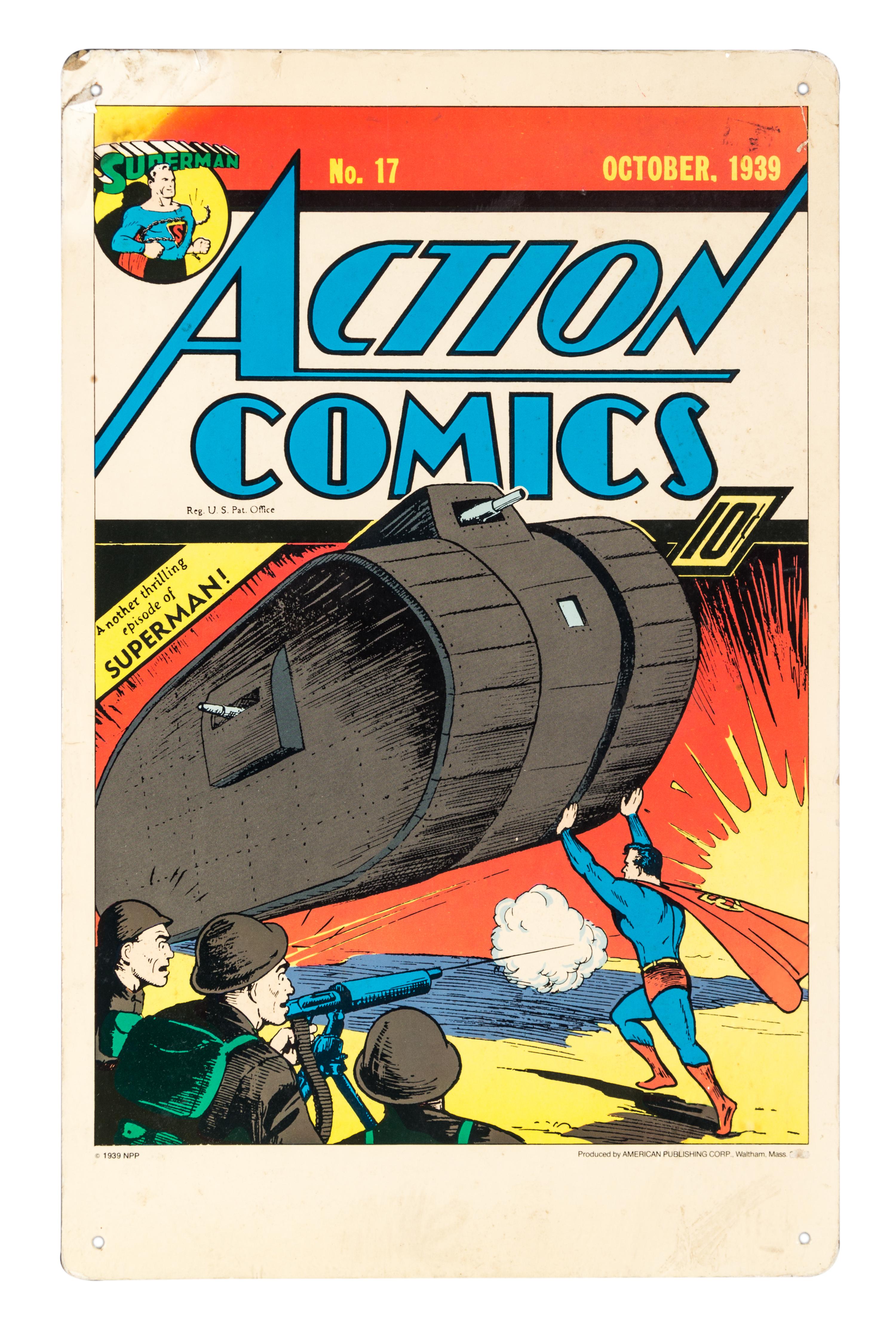 (SUPERMAN) Action Comics, Early Superman Display, 1939.