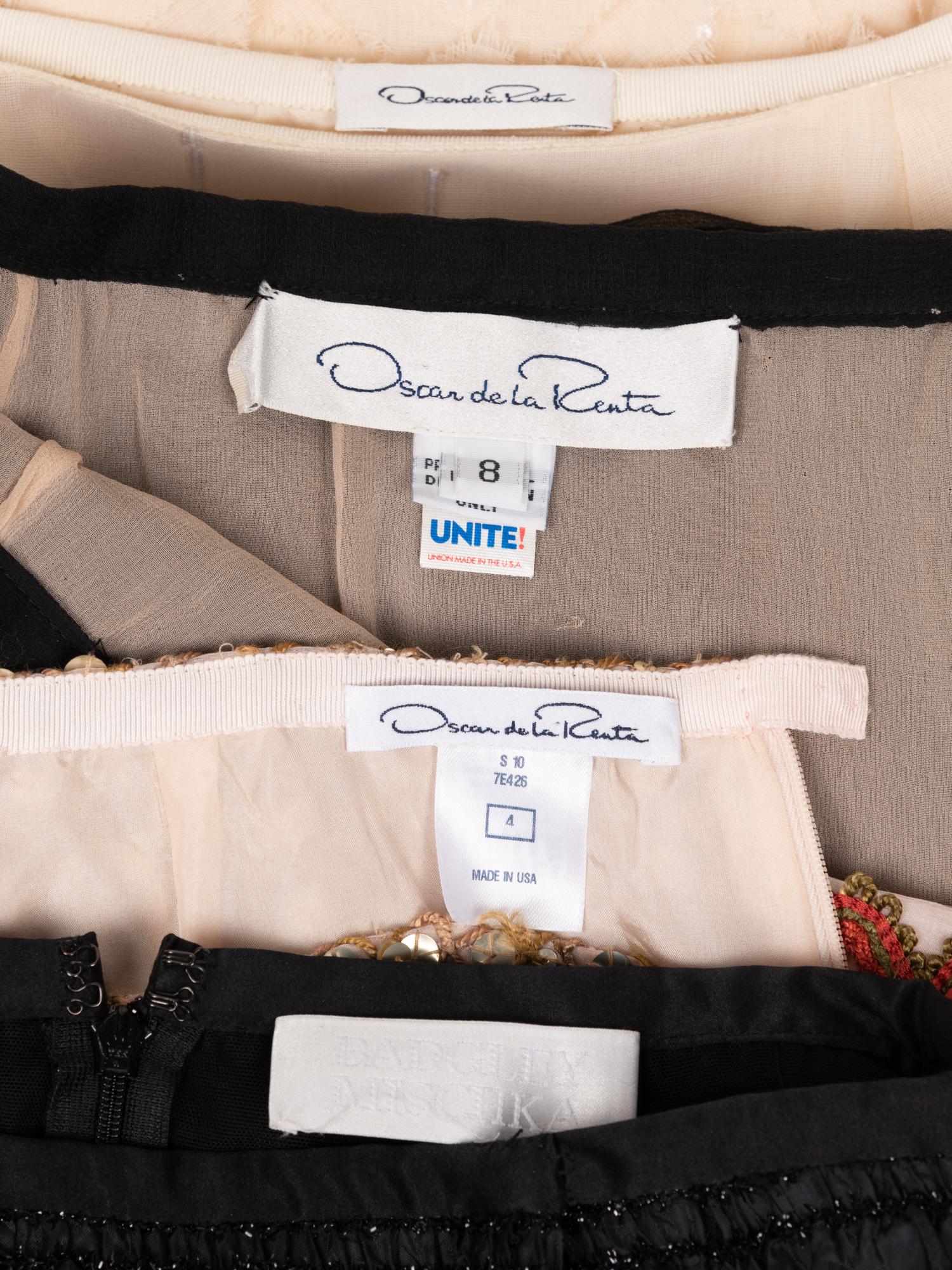 Four Designer Skirts: One Badgley Mischka, Three Oscar de la Renta, 2000-2010s