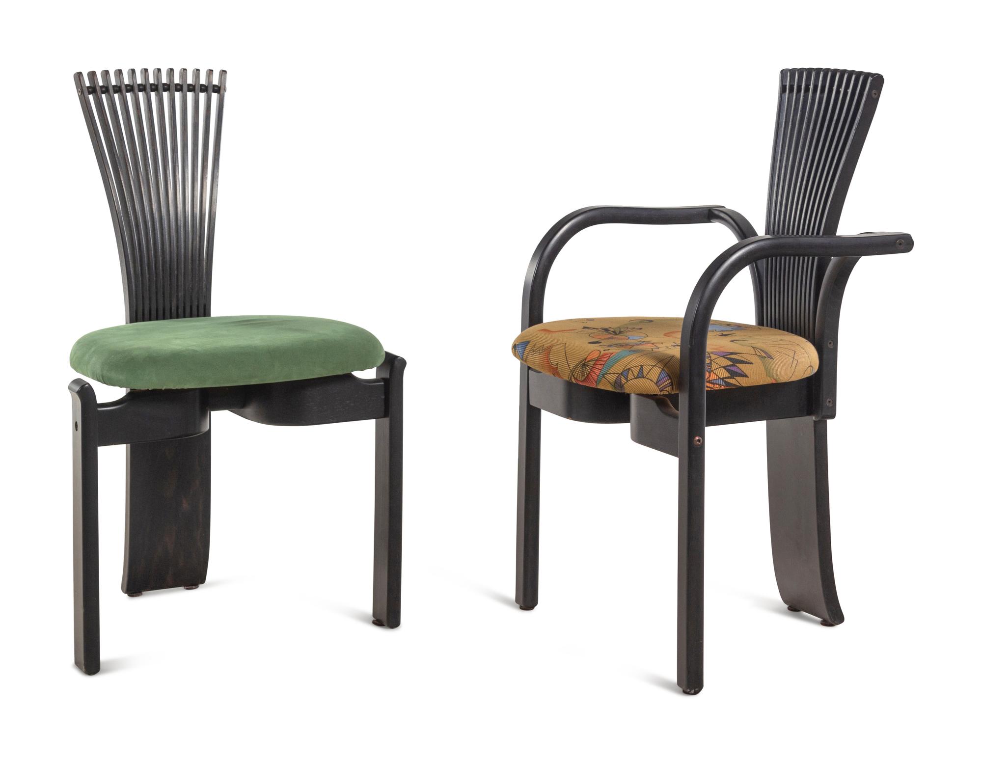 A Set of Two Westnofa Armchairs and Four Westnofa Dining Chairs