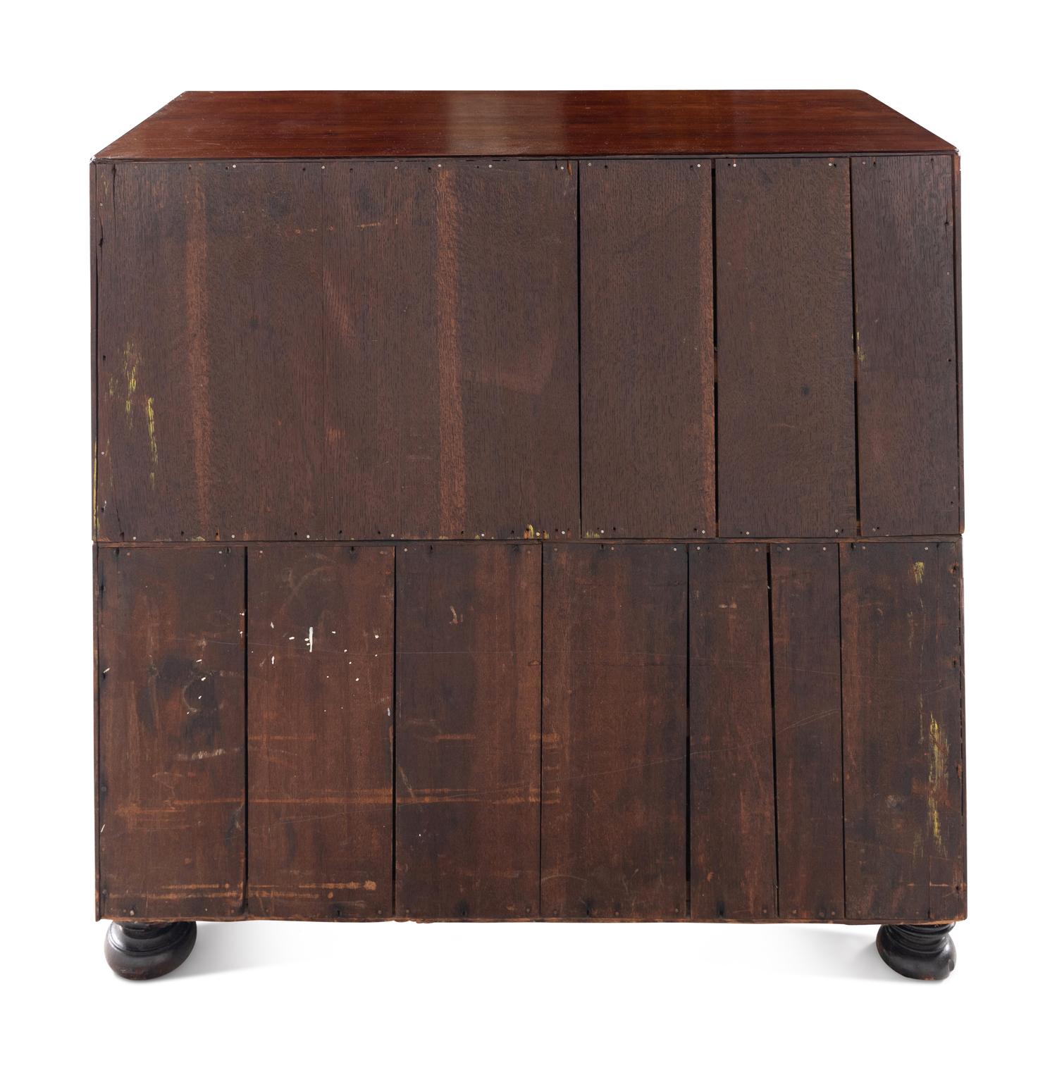 An English Mahogany Campaign Bureau Chest