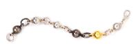A Sterling Silver, Blackened Silver and 24 Karat Yellow Gold 'Balloon' Bracelet, Gurhan, 23.90 dwts.