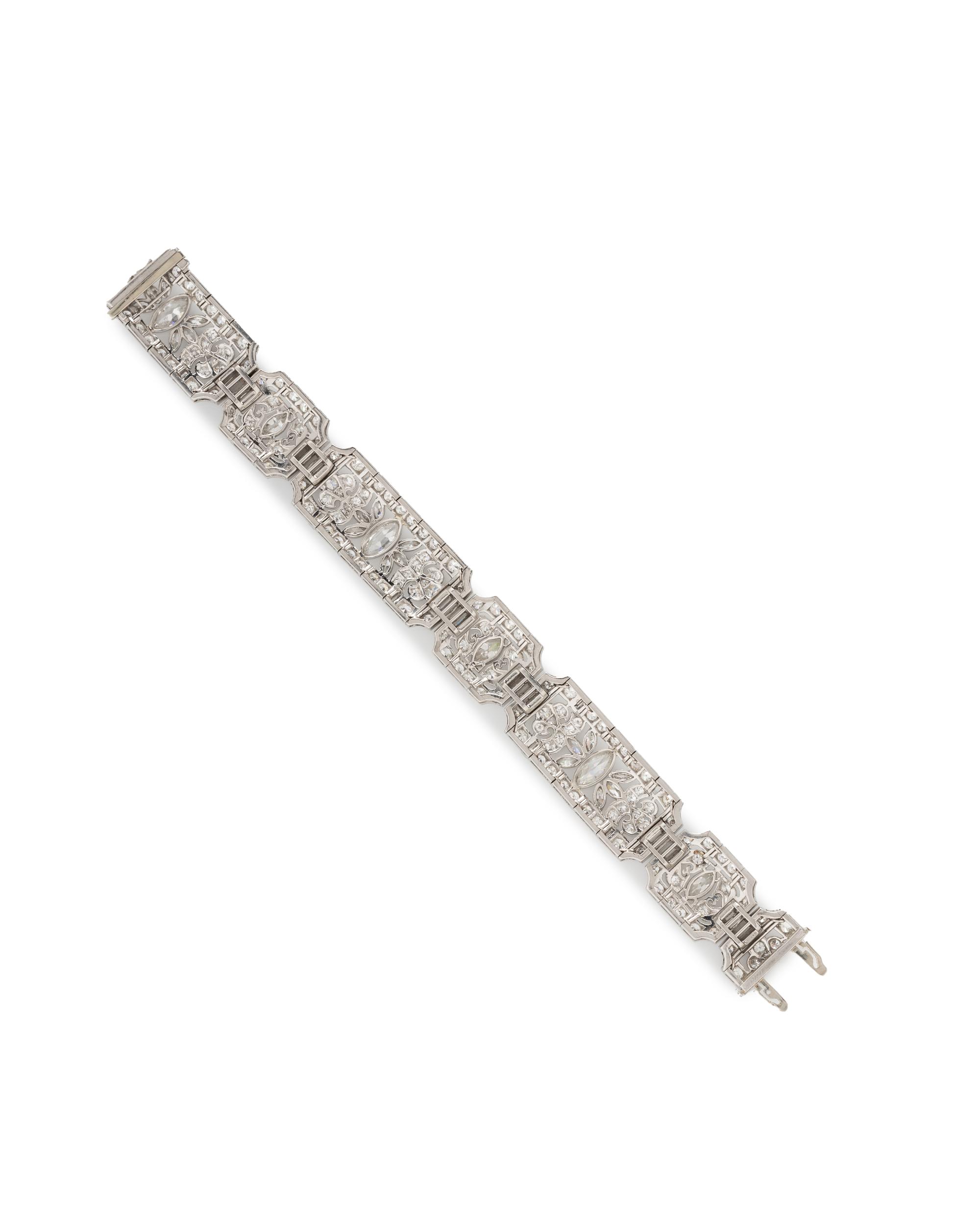ART DECO, PLATINUM AND DIAMOND BRACELET