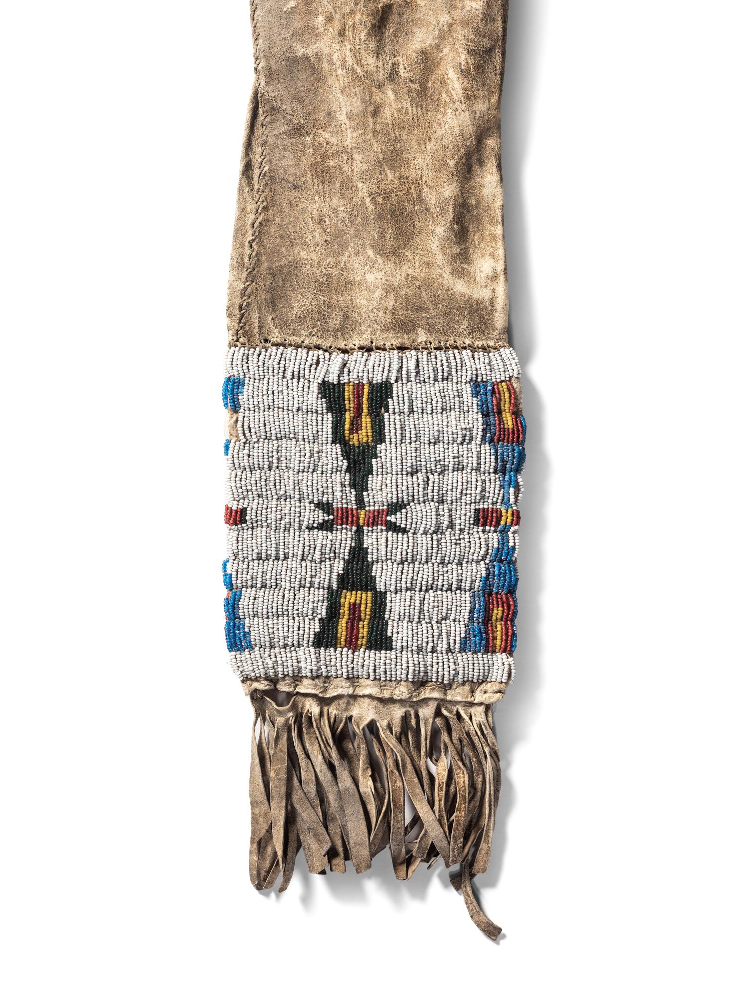 Cheyenne Beaded Hide Tobacco Bag, with Documentation