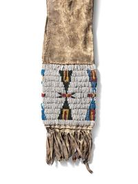 Cheyenne Beaded Hide Tobacco Bag, with Documentation