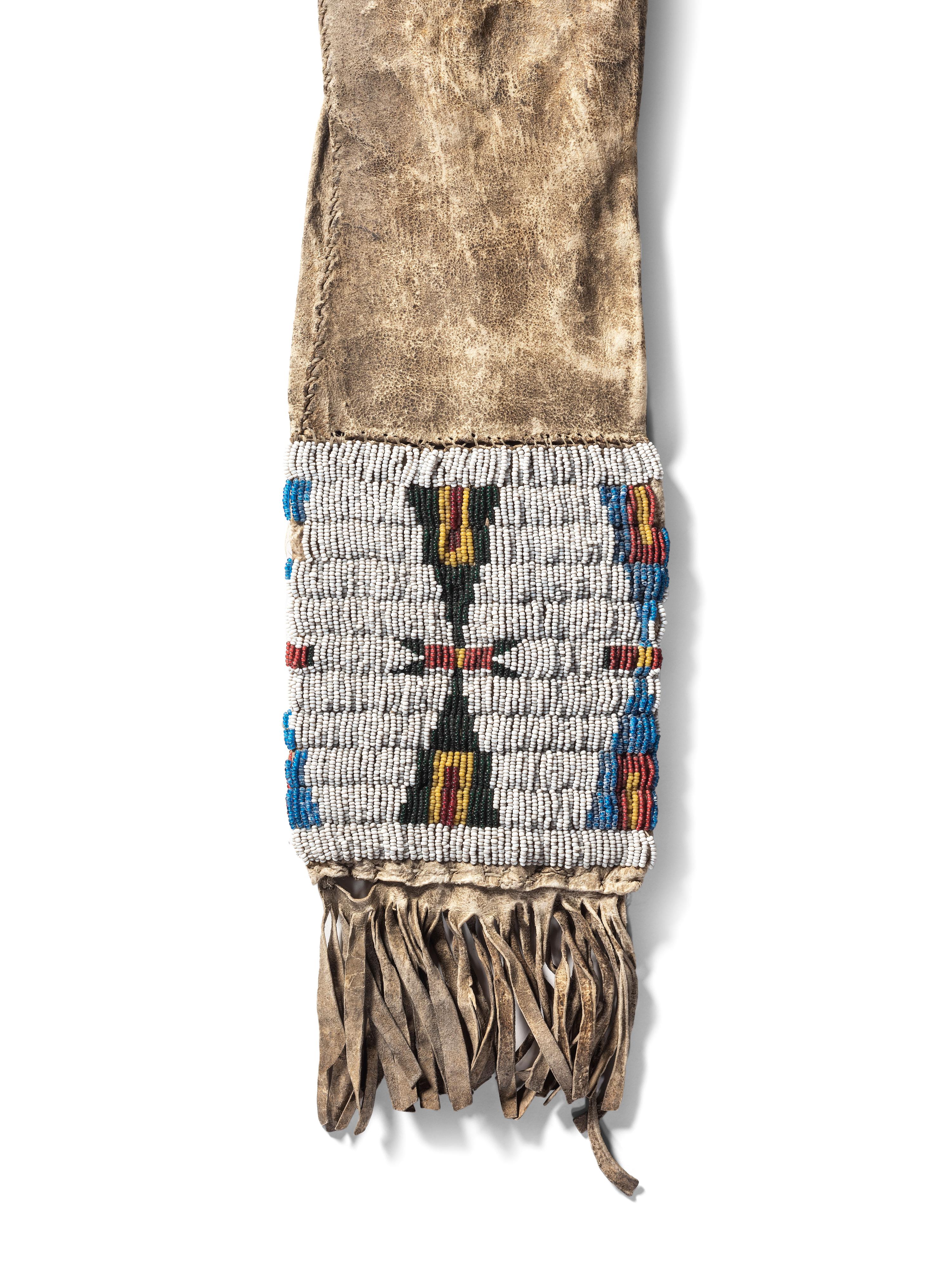 Cheyenne Beaded Hide Tobacco Bag, with Documentation