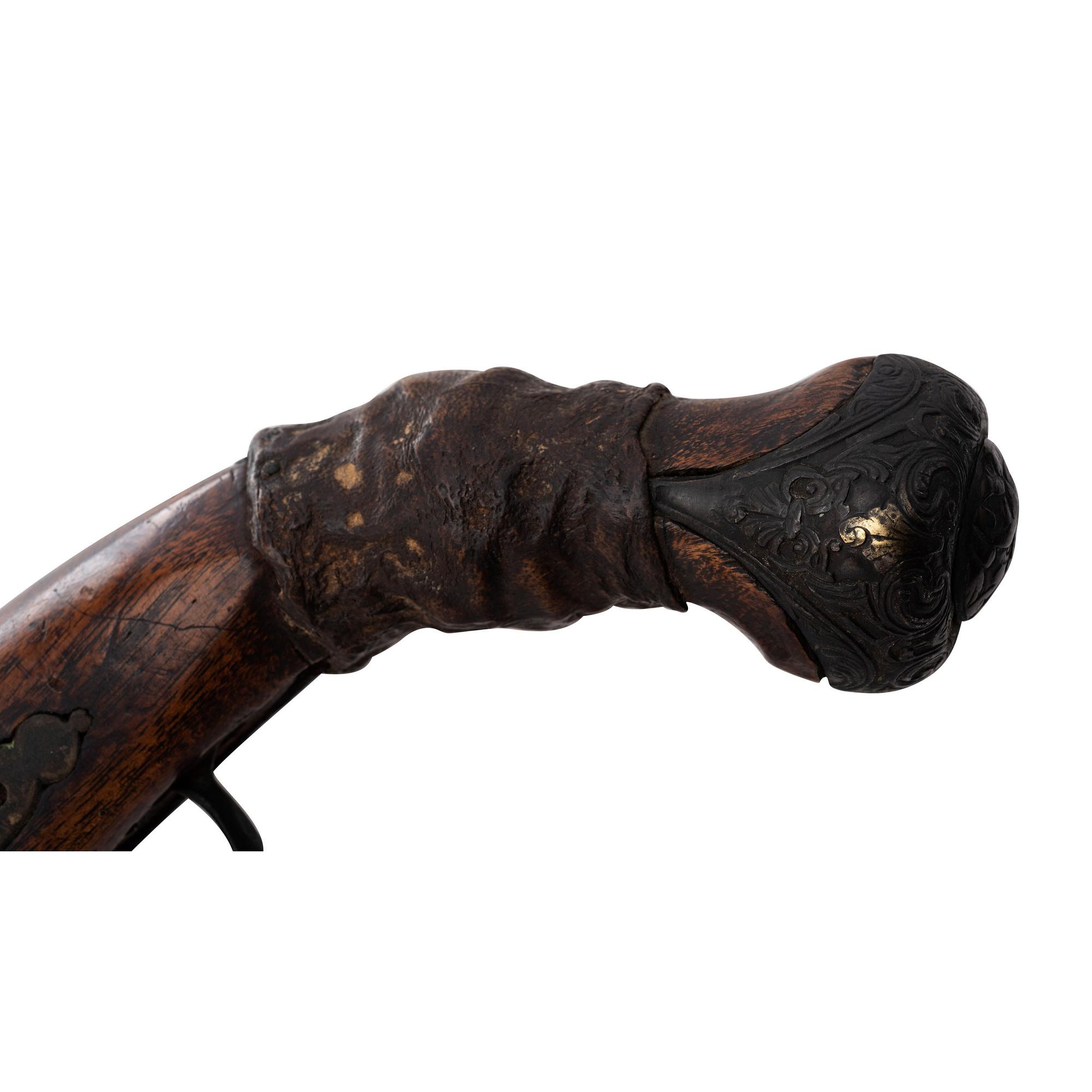 Flintlock Pistol with Rawhide Repair