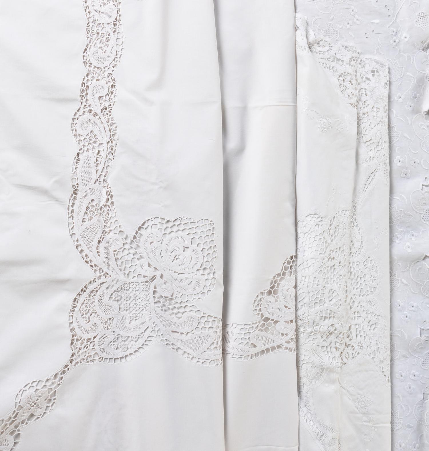 A Group of White Lace Linens