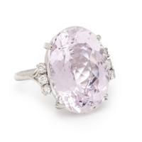KUNZITE AND DIAMOND RING