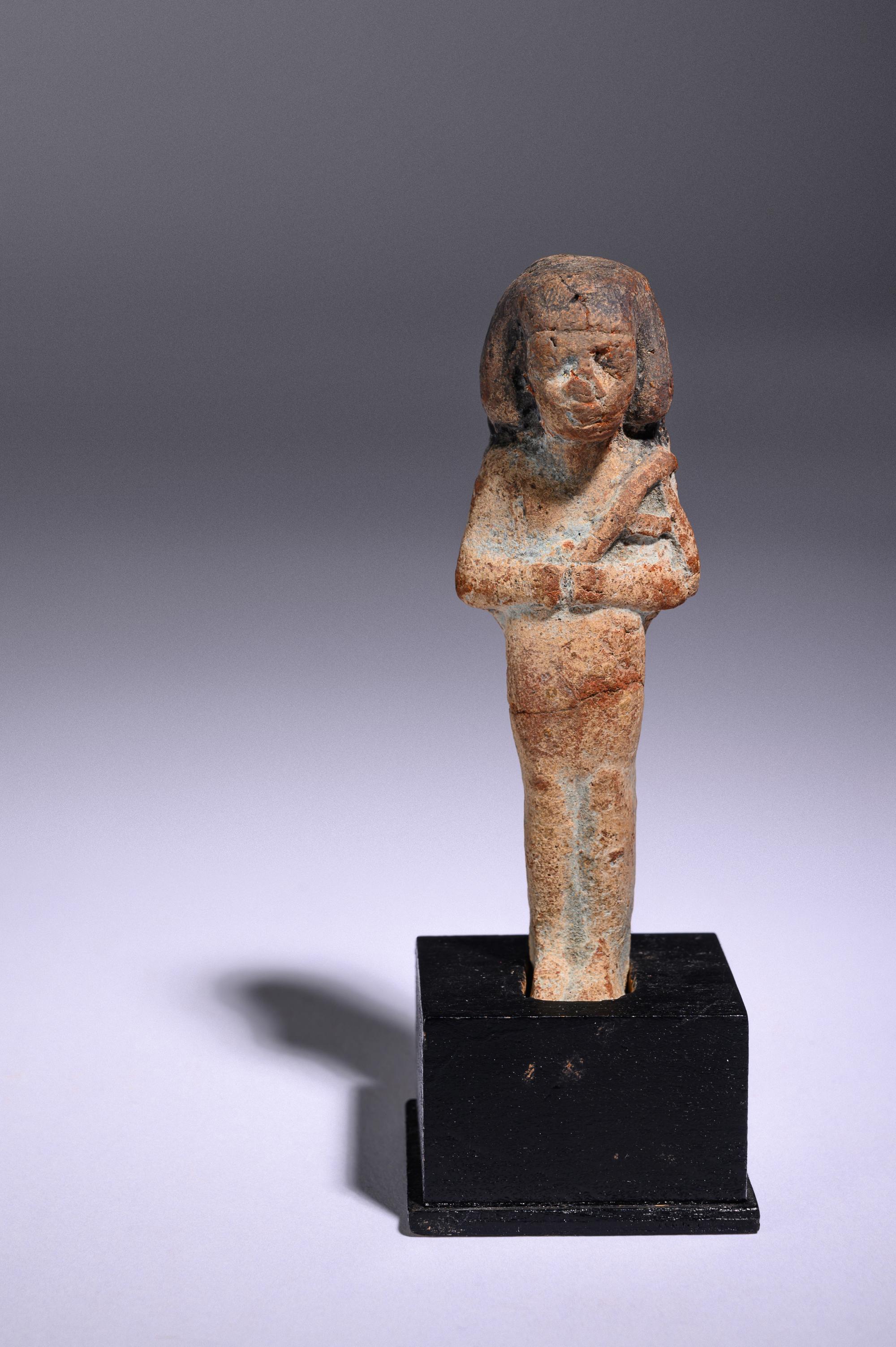 An Egyptian Terracotta Ushabti with Pigment