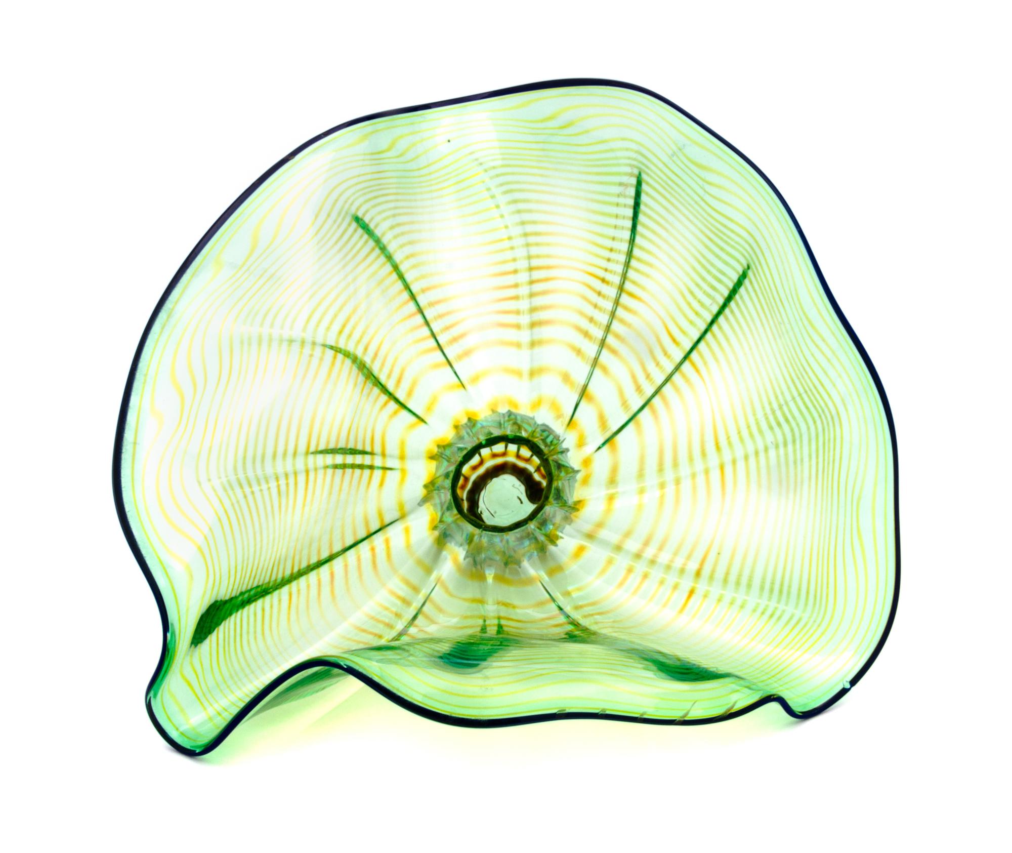 A Studio Art Glass Sculpture, Manner of Dale Chihuly Width 12 1/2 inches.