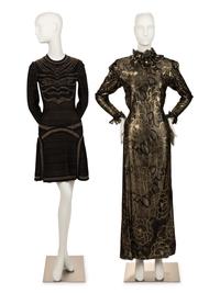 Two Designer Dresses: One Roberto Cavalli, One Pauline Trigère,1990-2010s