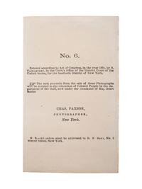 [SLAVERY & ABOLITION] -- [CHINN, Wilson]. PAXSON, Charles, photographer. Learning is Wealth. Wilson, Charley, Rebecca & Rosa . Slaves from New Orleans. New York: S. Tackaberry, 1864.