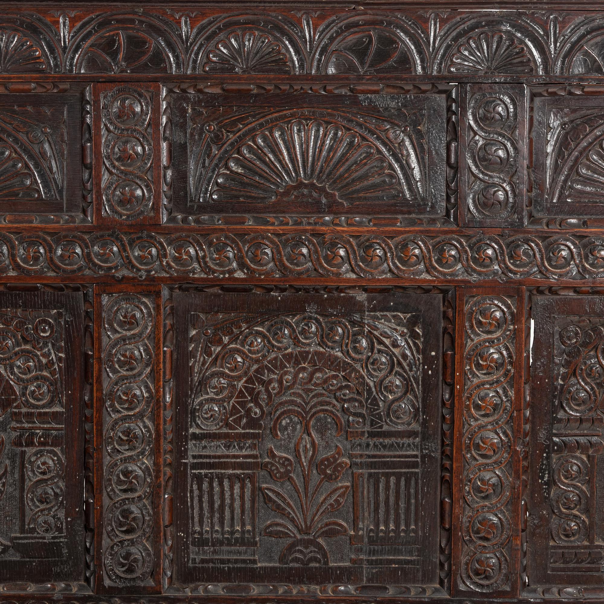An English Oak Box Settle