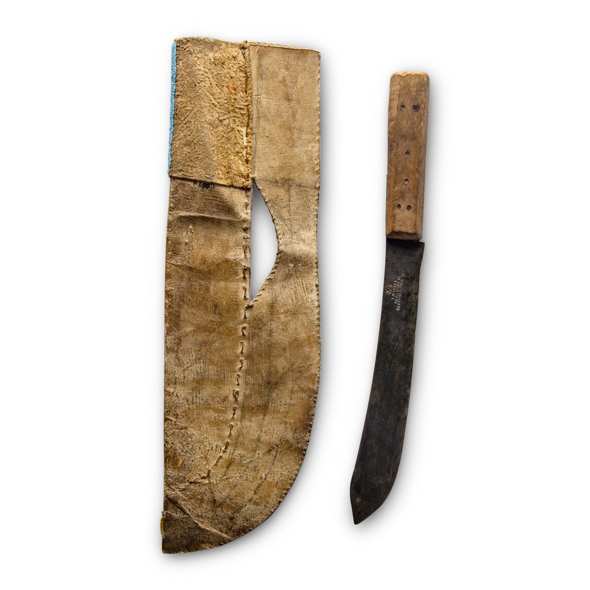 Northern Plains Beaded Hide Knife Sheath, with Knife