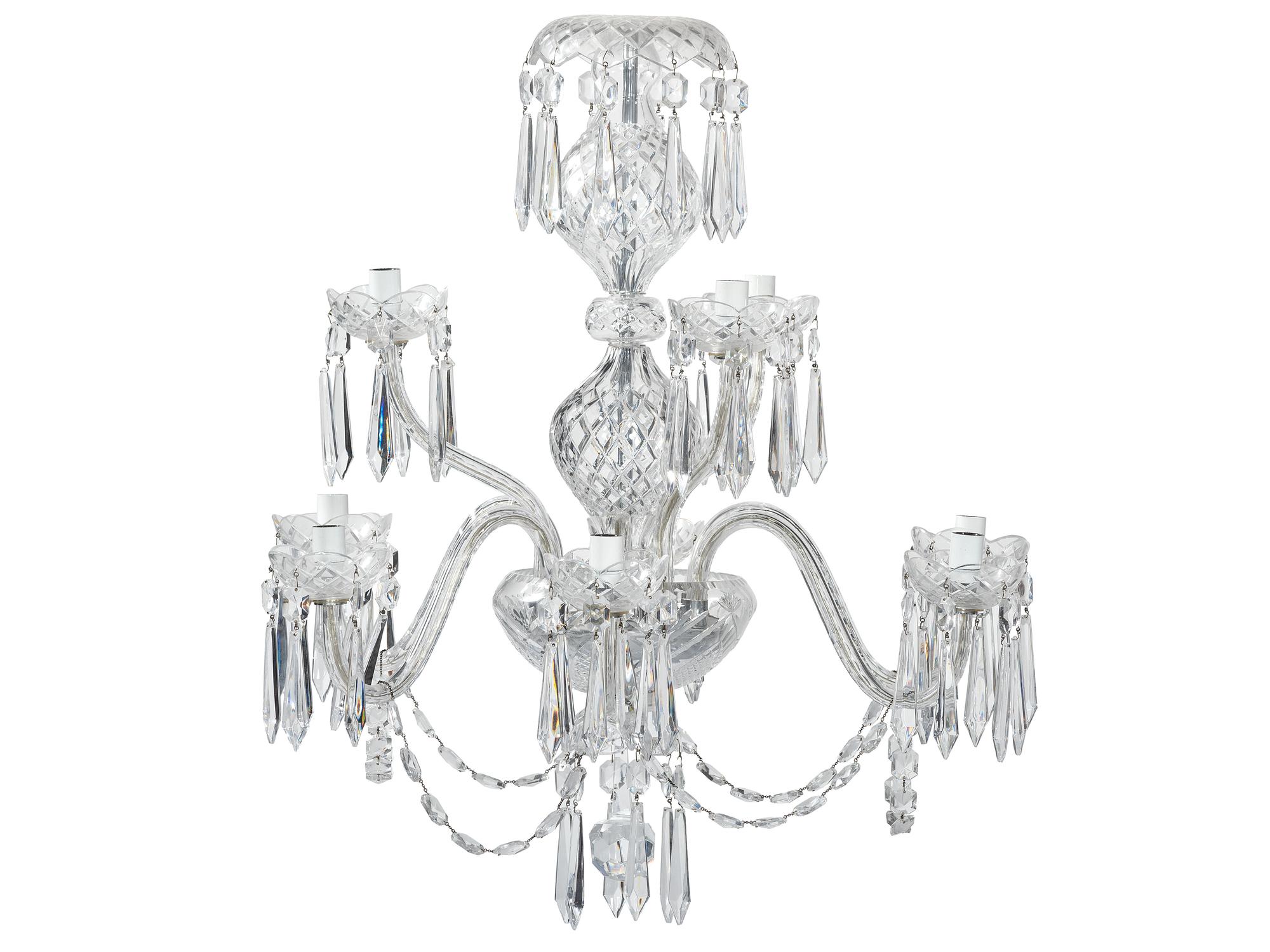 A Waterford Crystal Nine-Light Chandelier