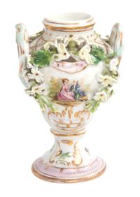 A Porcelain Potpourri Vase Height 4 inches. — CARL THIEME (1888-1901)