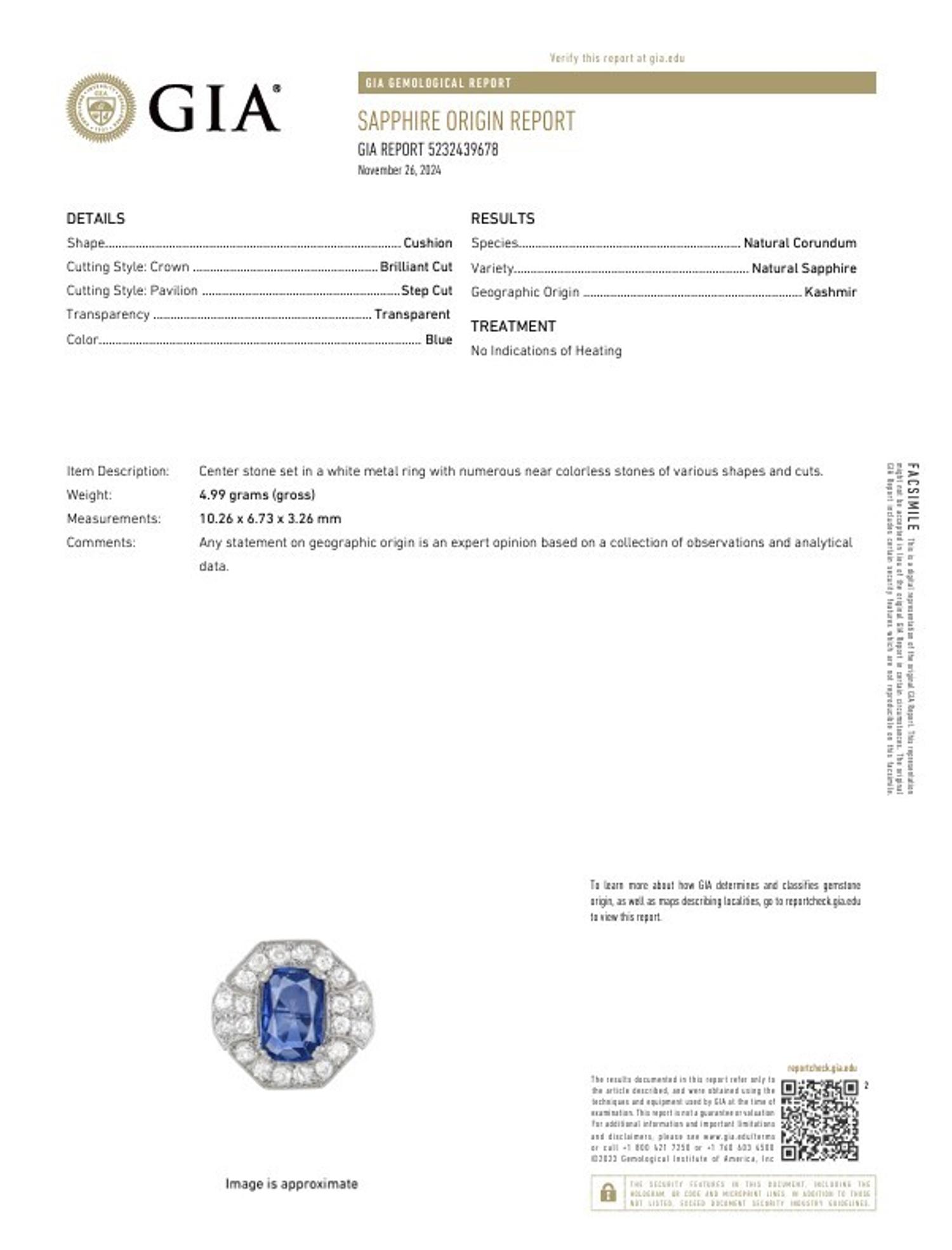 KASHMIR SAPPHIRE AND DIAMOND RING