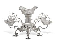 An Irish George III Sterling Silver Eight-Branch Epergne