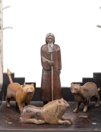 A Carved and Painted Folk Art Group by Steve Armstrong (b. 1945)