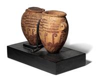 An Egyptian Miniature Double-Bodied Jar with Flamingos