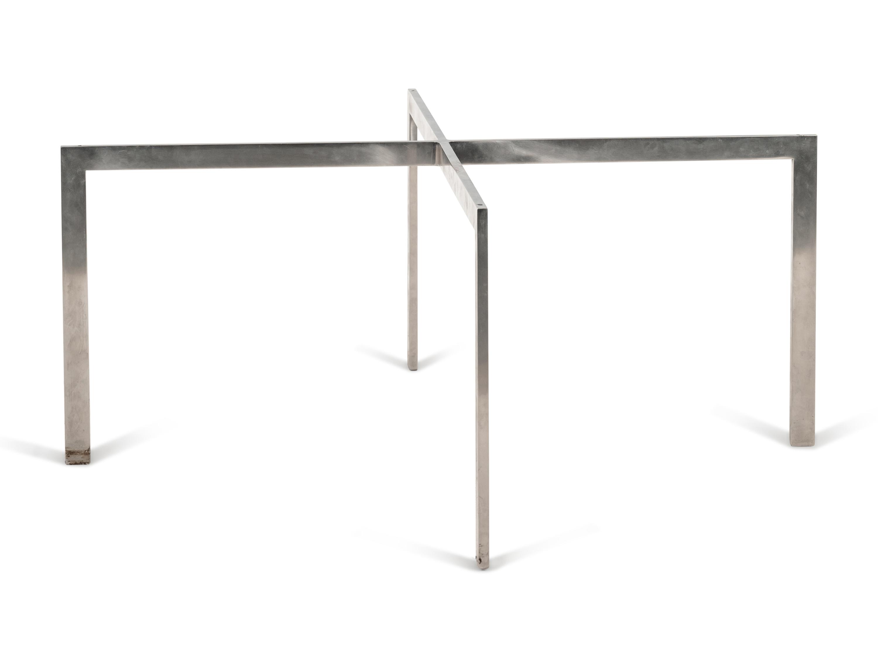 A Chromed Metal Low Table