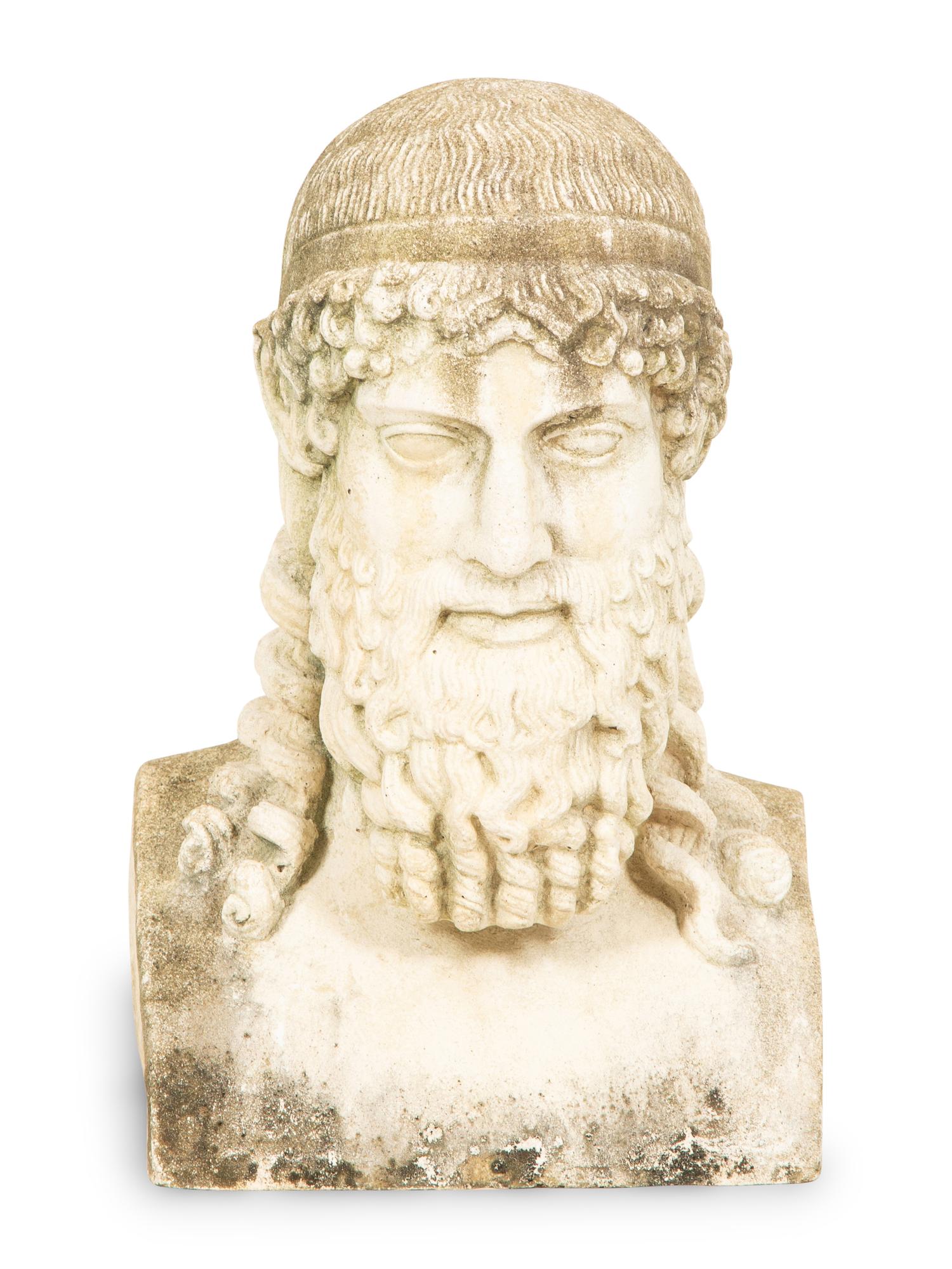 A Carved Stone Bust of Dionysos After the Antique