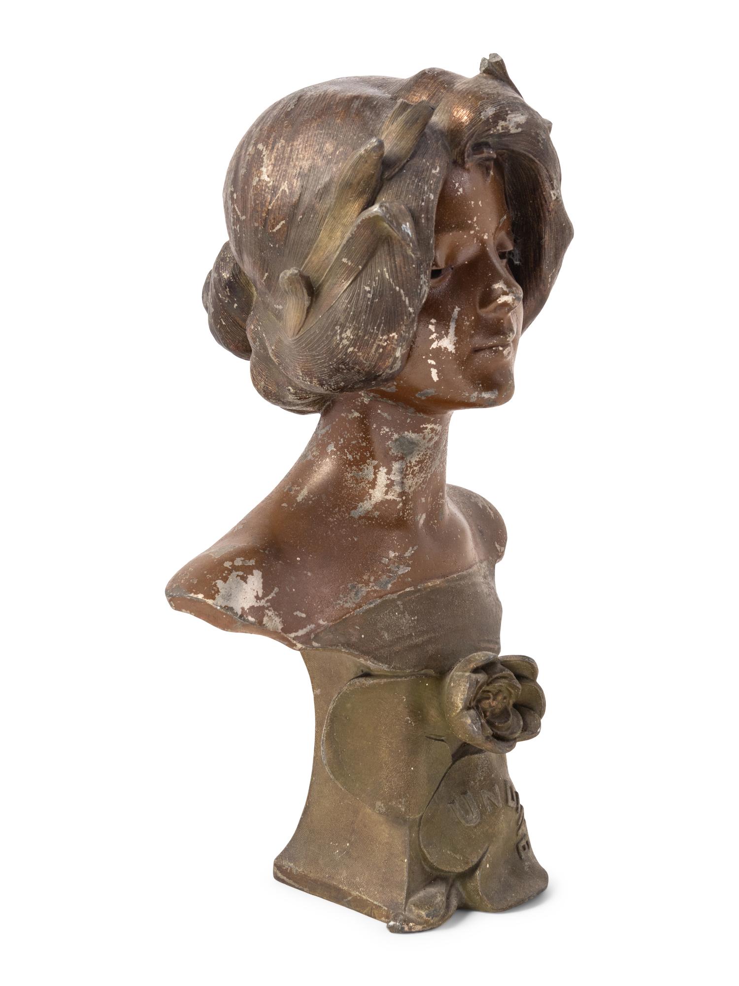 A French Cast Metal Bust
