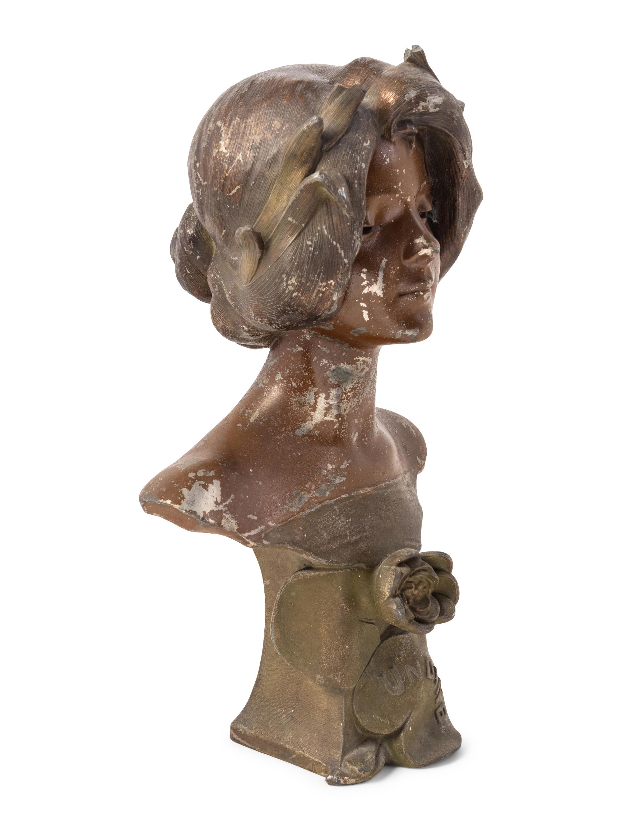 A French Cast Metal Bust