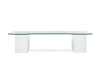 A Contemporary Lucite and Glass Console Table