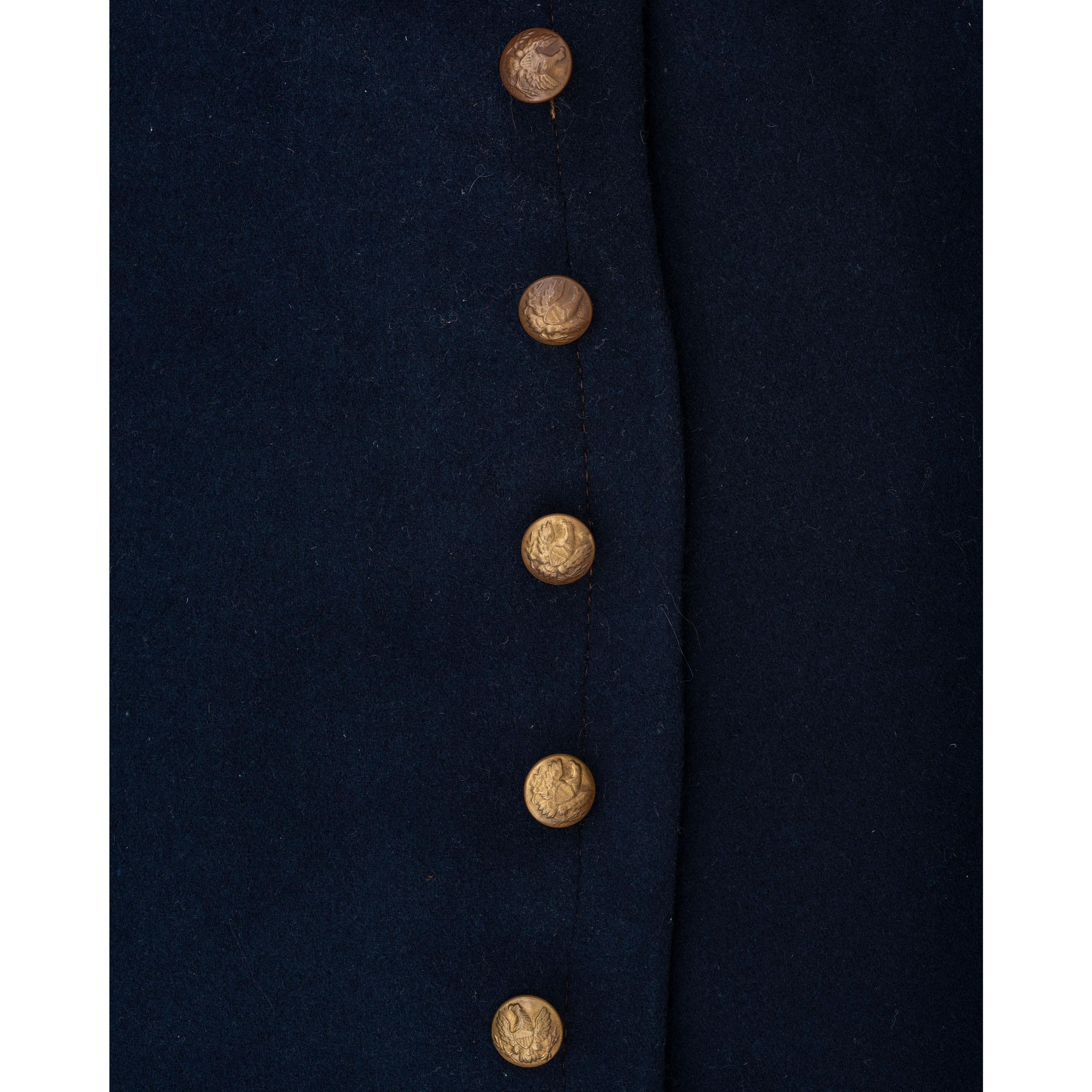 US Pattern 1858 Mounted Artillery Jacket with Sergeant's Chevrons and Brass Epaulets.