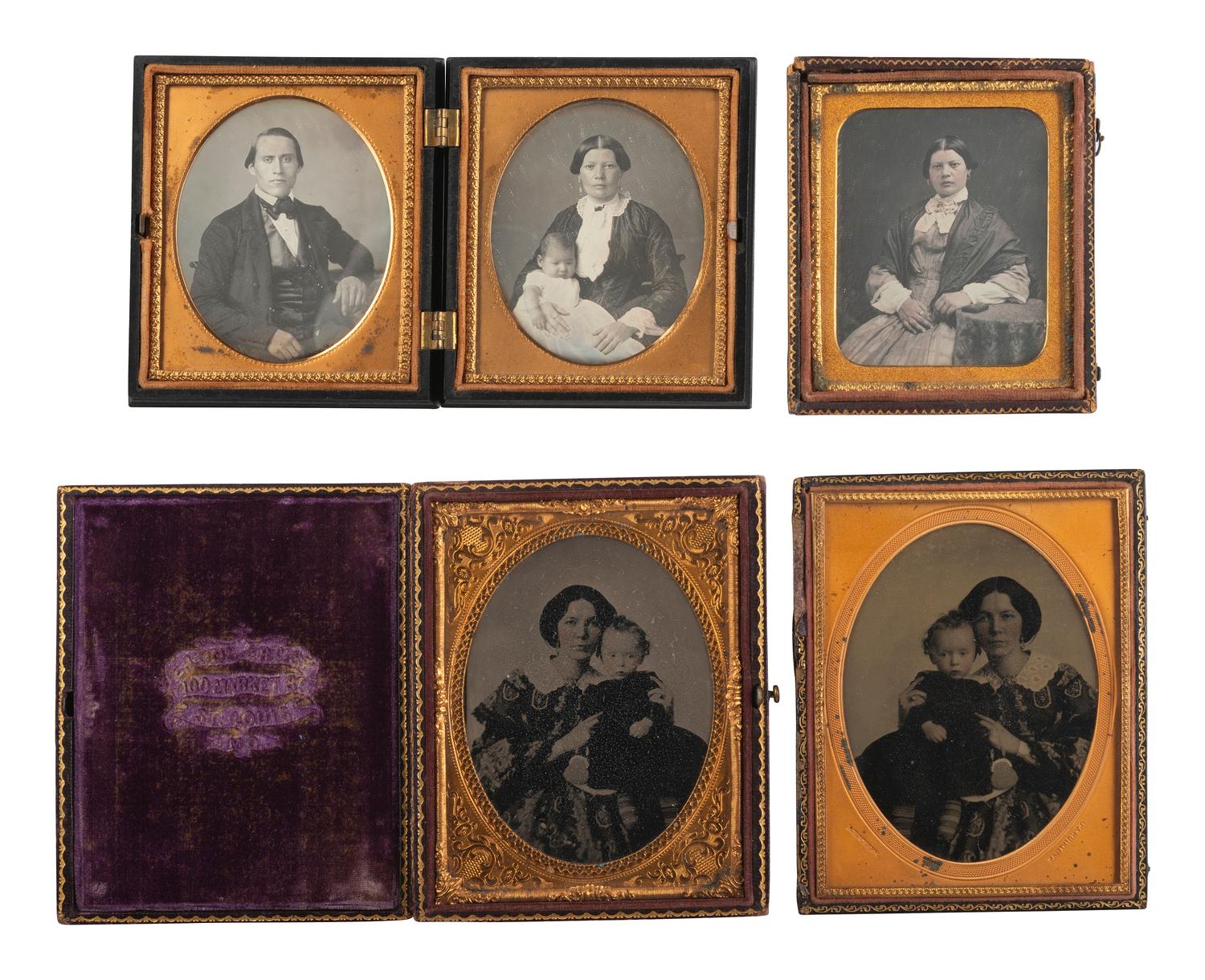 [EARLY PHOTOGRAPHY]. A collection of assorted pairs of images featuring the same subject.