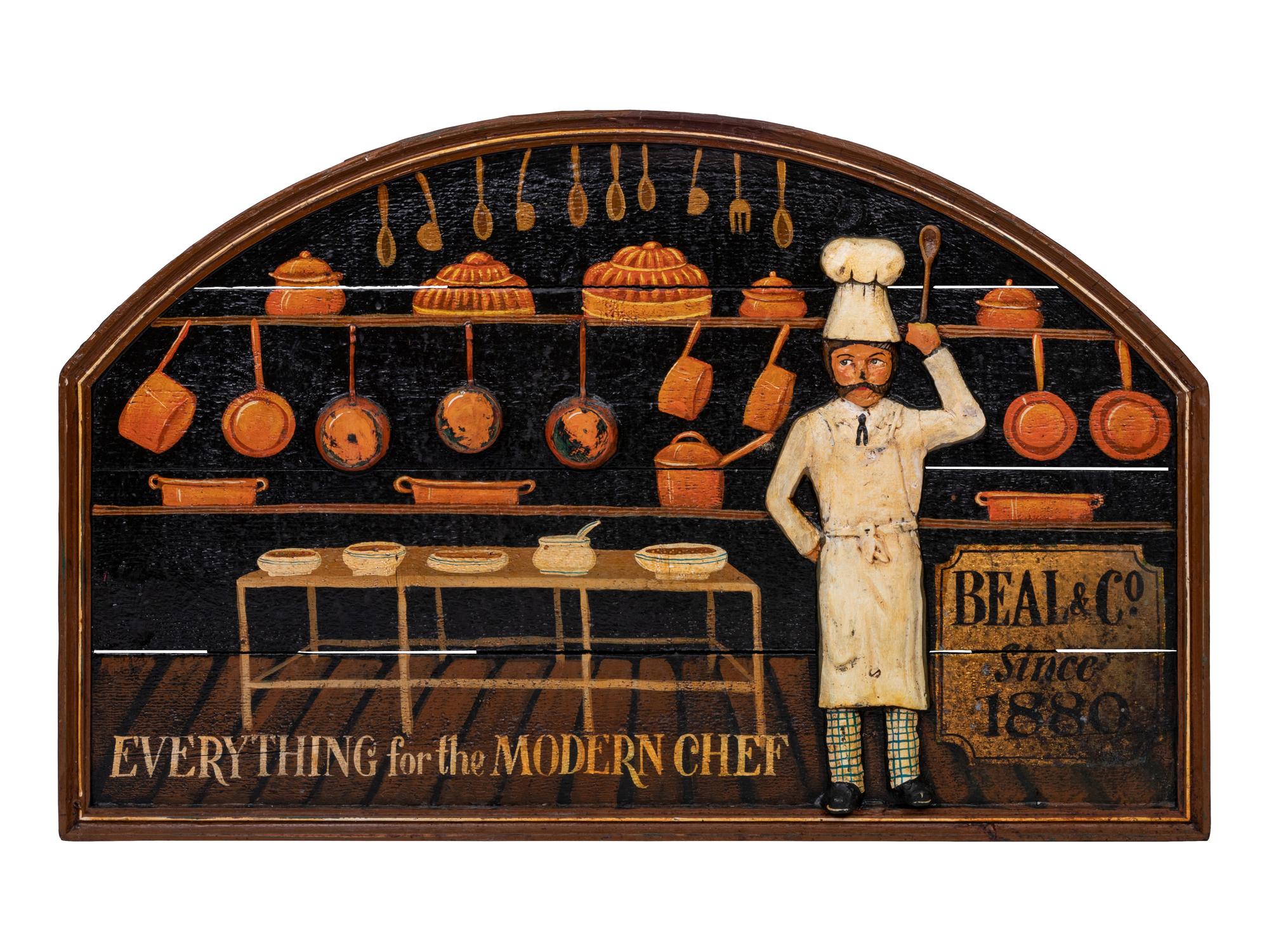 A Carved and Painted Trade Sign