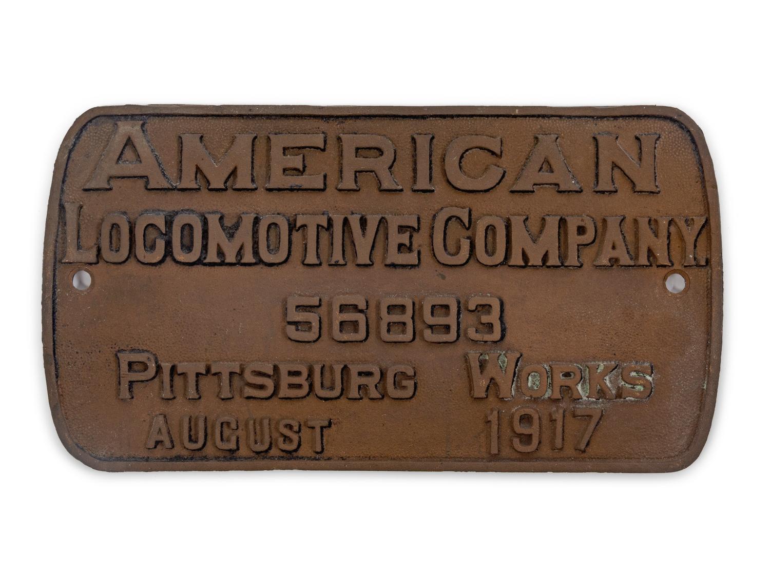 A Painted Metal American Locomotive Company: Pittsburgh Works Locomotive Badge