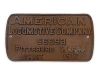 A Painted Metal American Locomotive Company: Pittsburgh Works Locomotive Badge