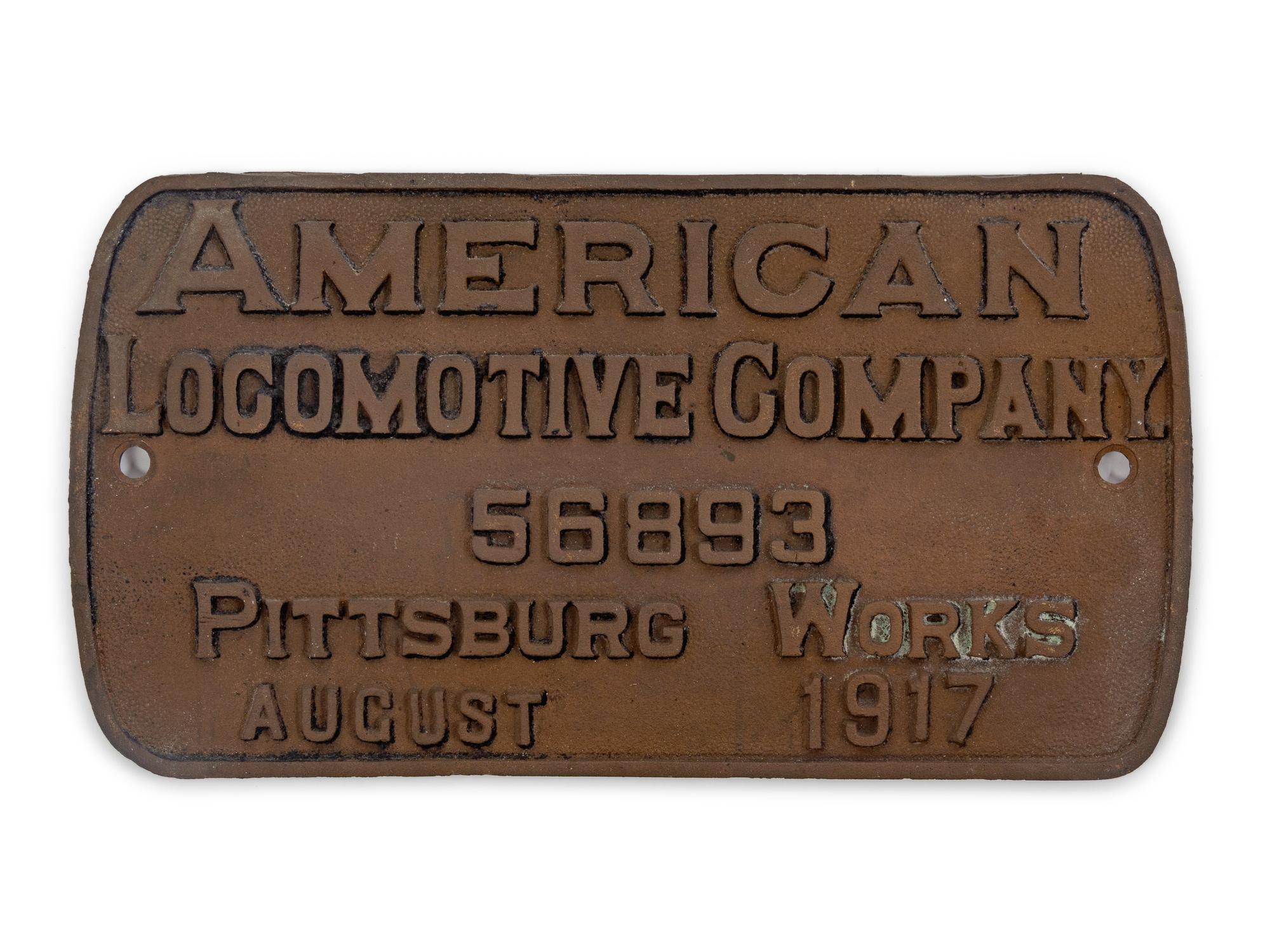 A Painted Metal American Locomotive Company: Pittsburgh Works Locomotive Badge