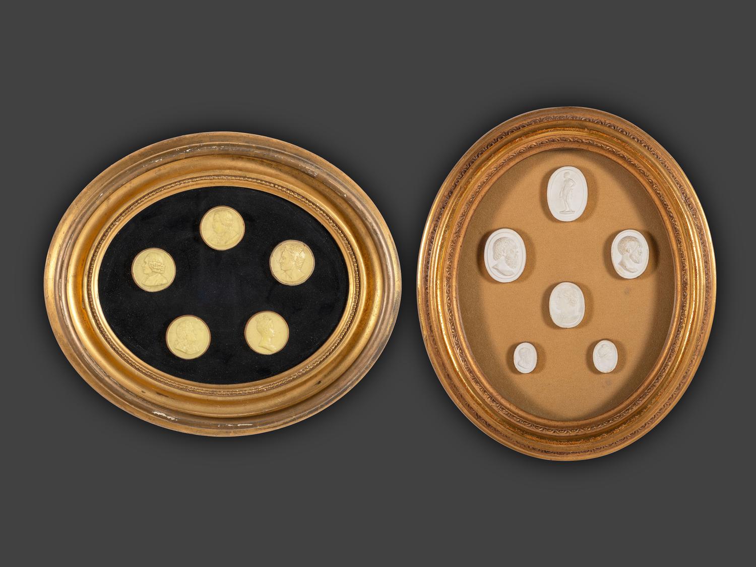 Two Framed Groups of Grand Tour Plaster Intaglios