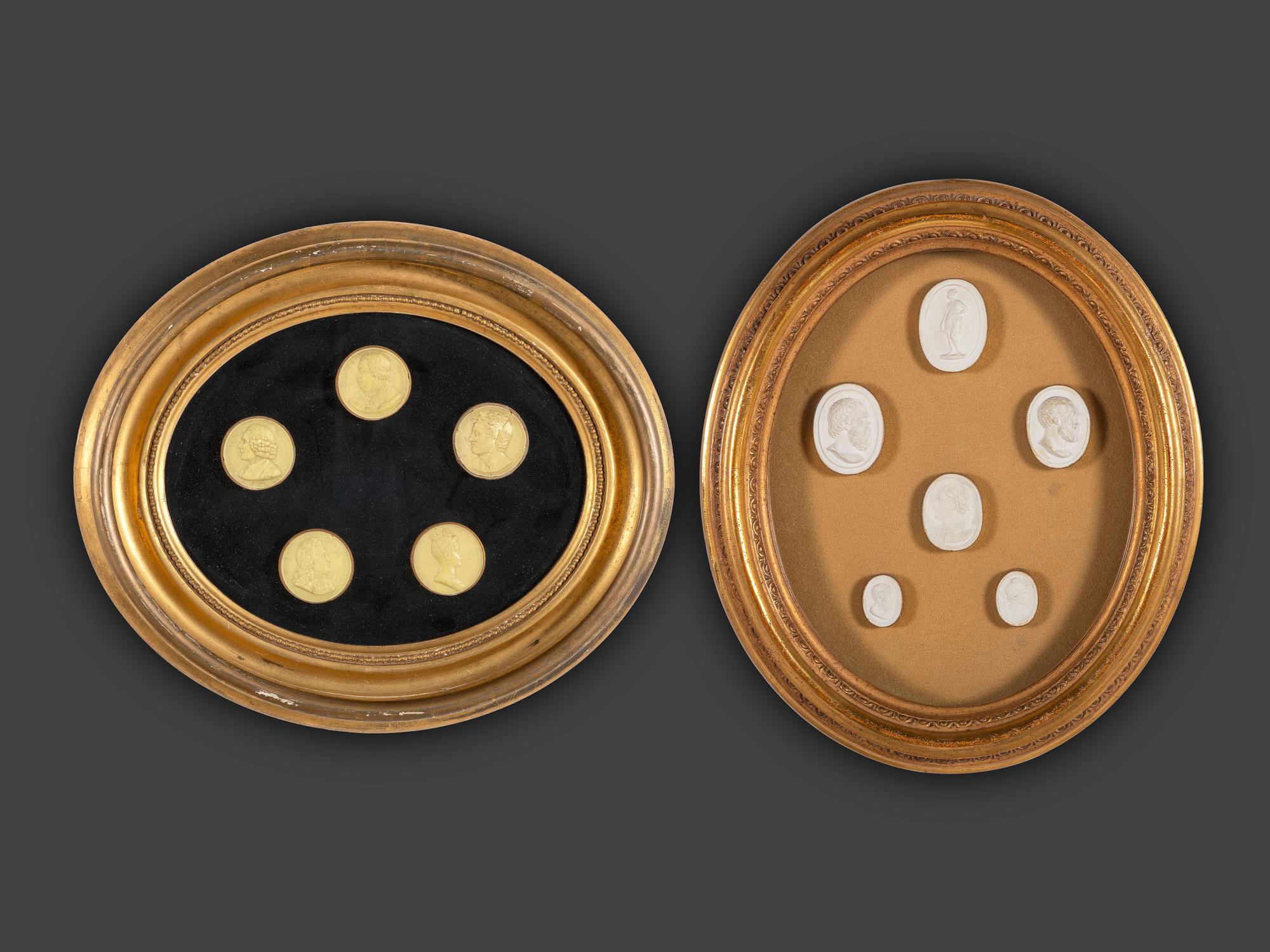 Two Framed Groups of Grand Tour Plaster Intaglios