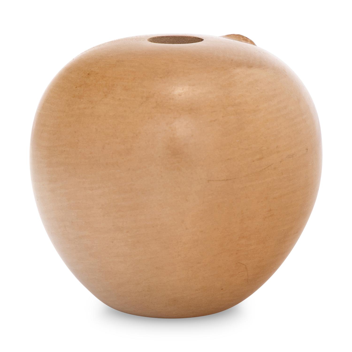 Buffware Pottery Seed Jar, with Appliqued Ear of Corn